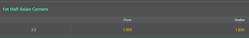 1st half Asian corners