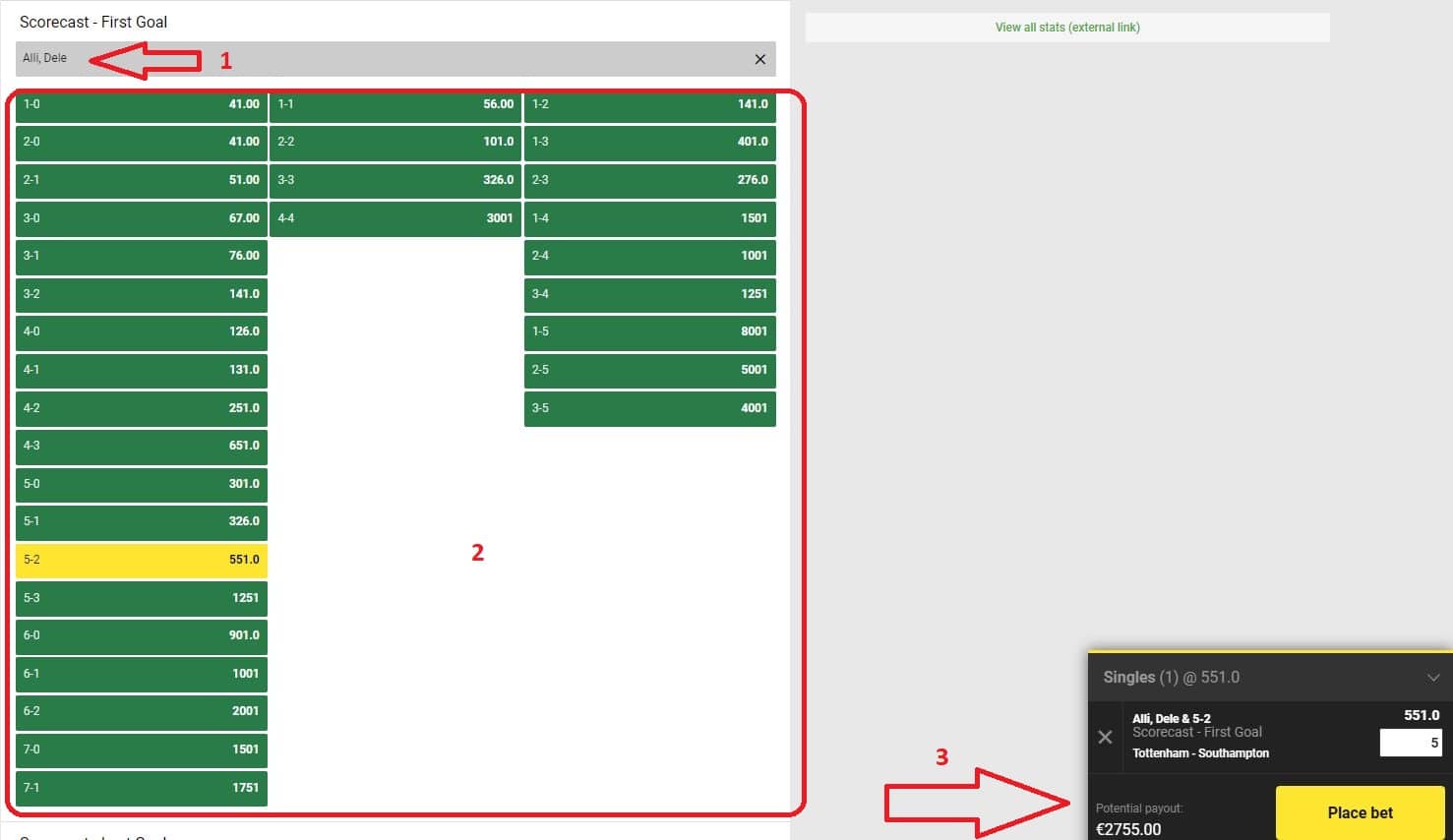 Scorecast first goal